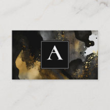 Primordiale Veeg | Zwart Goud Abstract Ontwerp