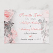 Primose Roze Rose Bruiloft Save the Date Aankondigingskaart (Voorkant)