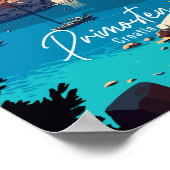 Primosten Kroatië vintage reisillustratie Poster (Hoek)