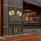 Primrose Art Deco Bloemen Wanddecoratie Art Nouvea Tegeltje