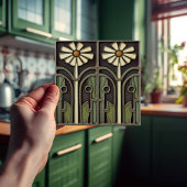 Primrose Art Deco Bloemen Wanddecoratie Art Nouvea Tegeltje