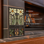 Primrose Art Deco Bloemen Wanddecoratie Art Nouvea Tegeltje