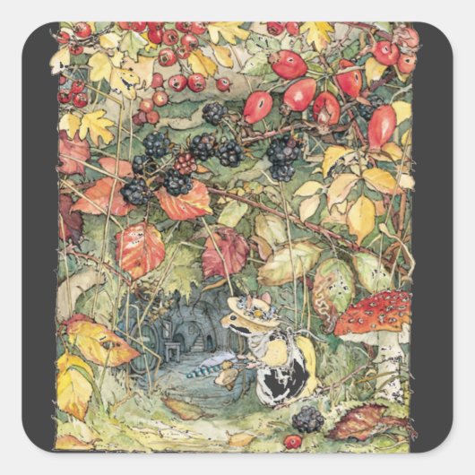 Primrose bij de ingang van de tunnels Spiral Vierkante Sticker (Voorkant)