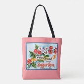 Primrose Bloemen Roze Bloemen Bloemen Krat Art Tote Bag (Achterkant)
