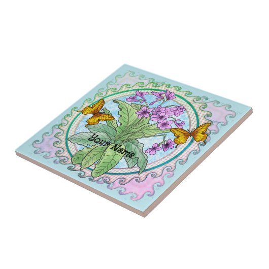 Primrose bloemen tegeltje (Zijkant)