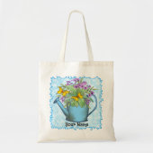 Primrose bloemen Watercan Tote Bag (Voorkant)