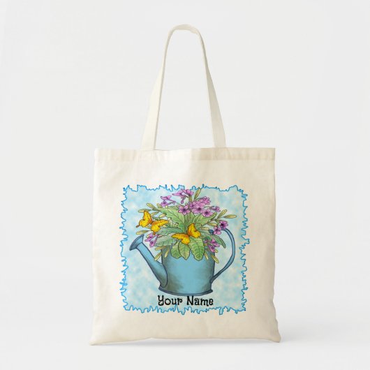 Primrose bloemen Watercan Tote Bag (Voorkant)