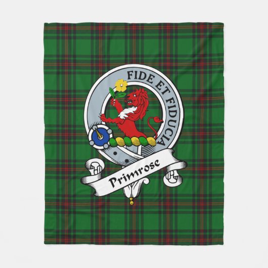 Primrose Clan Badge Tartan Pset Fleece Deken (Voorkant)