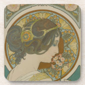 Primrose door Alphonse Mucha Bier Onderzetter (Voorkant)