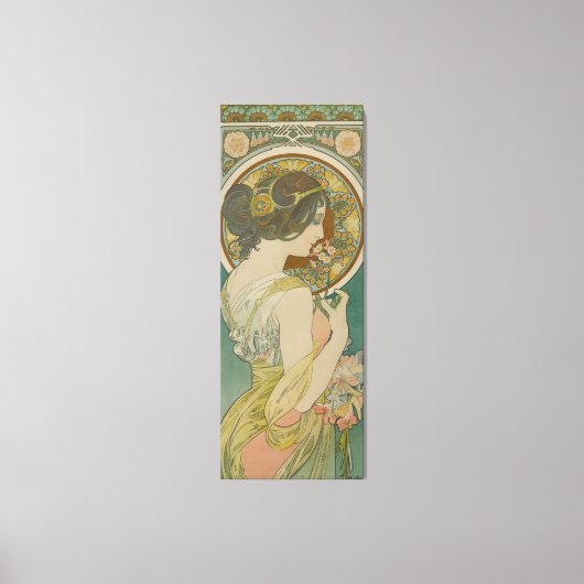 Primrose door Alphonse Mucha Canvas Afdruk (Voorkant)