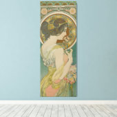 Primrose door Alphonse Mucha Canvas Afdruk (Insitu (Houten vloer))