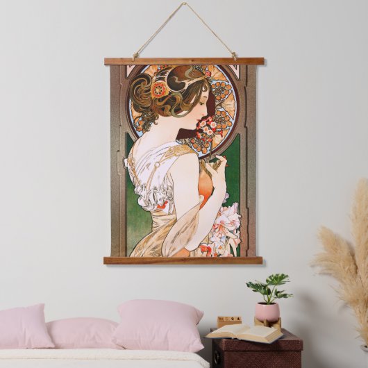 Primrose door Alphonse Mucha Hangend Wandkleed (Slaapkamer)
