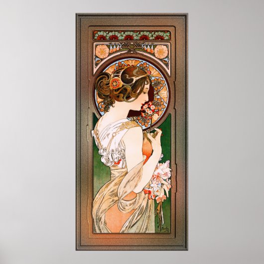 Primrose door Alphonse Mucha Poster (Voorkant)