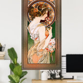 Primrose door Alphonse Mucha Poster (Thuiskantoor)