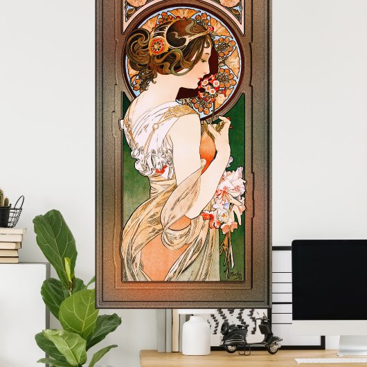 Primrose door Alphonse Mucha Poster (Thuiskantoor)