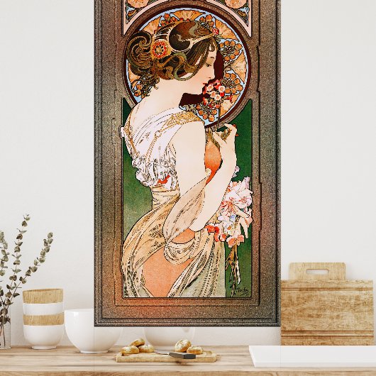 Primrose door Alphonse Mucha Poster (Keuken)