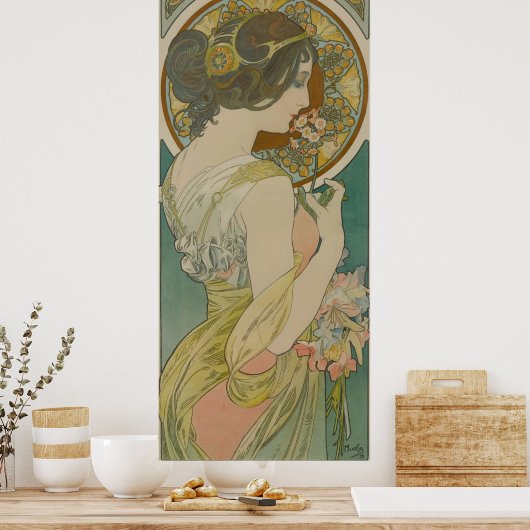 Primrose door Alphonse Mucha Poster (Keuken)