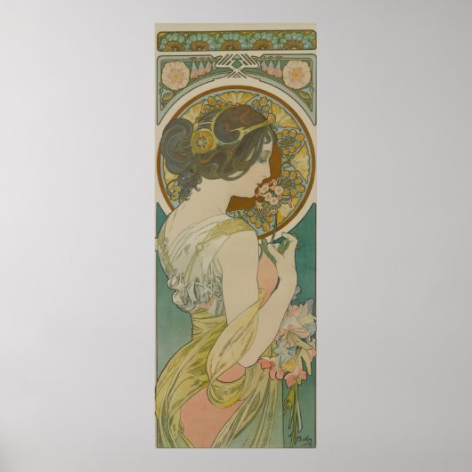 Primrose door Alphonse Mucha Poster (Voorkant)