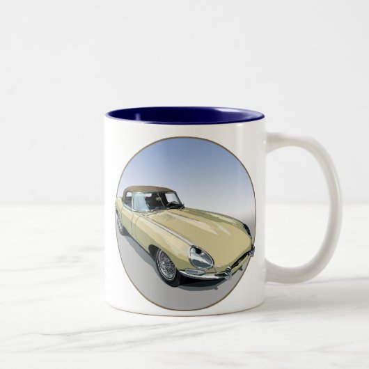 Primrose E Type Roadster Tweekleurige Koffiemok (Rechts)