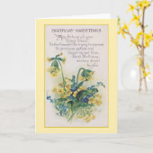 Primrose en vergeet-mij-niet  Verjaardag Kaart (Gele Bloem)