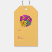 Primrose fijn kunstschilderij roze geel cadeau lab cadeaulabel (Achterkant)