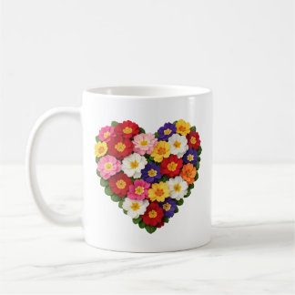 Primrose Floral Heart February Birth Flower Koffiemok