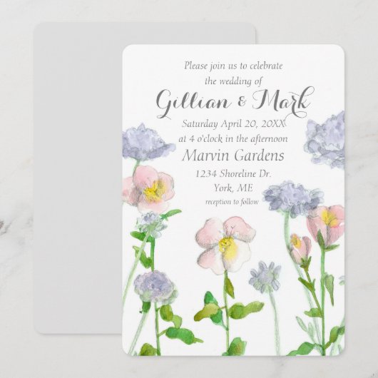 Primrose Flowers Aangepaste persoonlijke bruiloft Kaart (Voorkant / Achterkant)