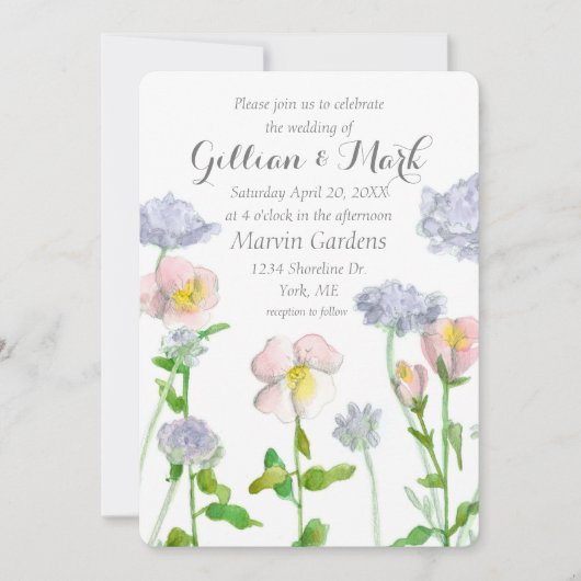 Primrose Flowers Aangepaste persoonlijke bruiloft Kaart (Voorkant)