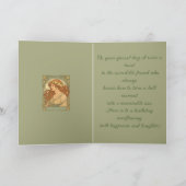 Primrose Flowers Art Nouveau Style February Birthd Kaart (Binnen)