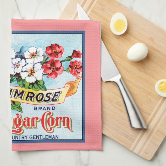 Primrose Flowers  Crate Art Kitchen Towel Theedoek (Quarter Fold)