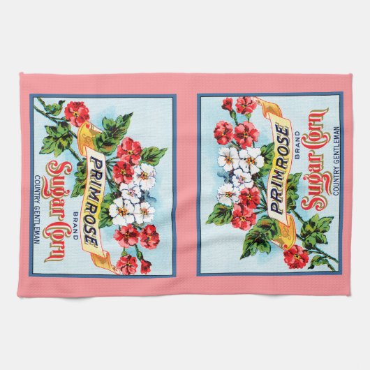 Primrose Flowers  Crate Art Kitchen Towel Theedoek (Horizontaal)