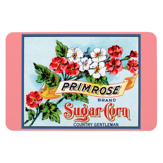 Primrose Flowers  Crate Label Art Magnet Magneet (Horizontaal)