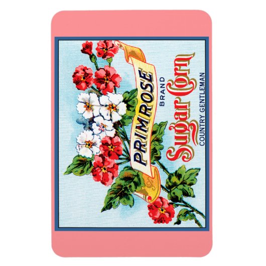 Primrose Flowers  Crate Label Art Magnet Magneet (Verticaal)