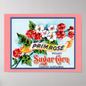 Primrose Flowers  Crate Label Art Poster (Voorkant)