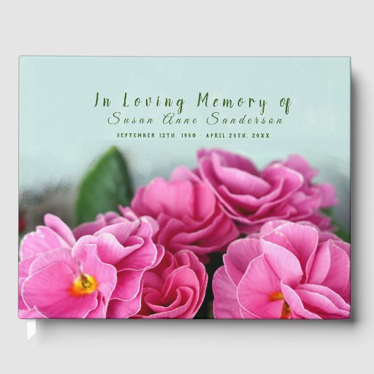 Primrose Funeral Memorial Guest Book Gastenboek (Voorkant)