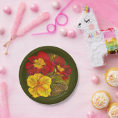 Primrose Geel rood fijn kunstschilderij Papieren Bordje (Feest)