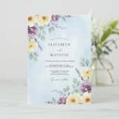Primrose Geel Waterverf Bruiloft Kaart (Staand voorkant)