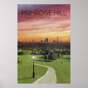 Primrose Hill Londense Silhouette Reisposter Poster