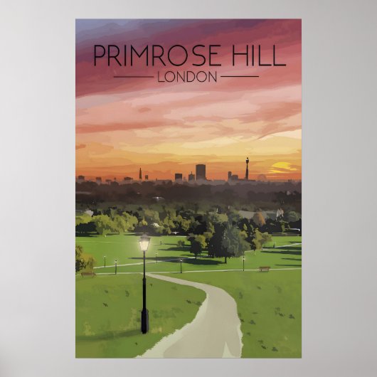 Primrose Hill Londense Silhouette Reisposter Poster (Voorkant)
