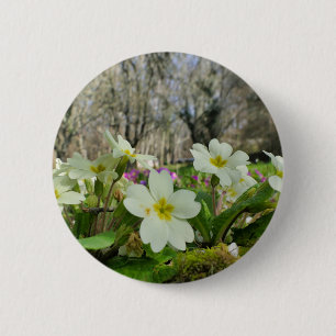 Primrose (Primula vulgaris) Badge Ronde Button 5,7 Cm