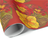 Primrose rood en geel fine art schilderij wrap cadeaupapier (Rol Hoek)