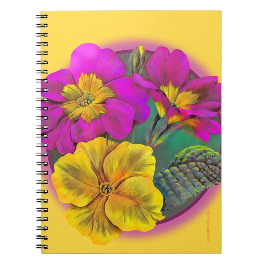 Primrose roze geel fine art notitieboek (Voorkant)