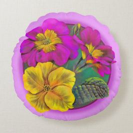 Primrose roze geel groen kussen