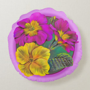 Primrose roze geel groen kussen