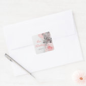 Primrose Roze Roze Bruiloft Envelope Seal Vierkante Sticker (Envelop)