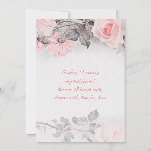  primrose roze roze weddenschap kaart (Achterkant)