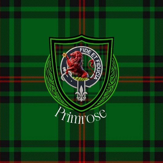 Primrose Scottish Clan Tartan Crest Fleece Deken