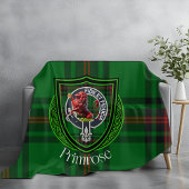 Primrose Scottish Clan Tartan Crest Fleece Deken