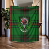 Primrose Scottish Clan Tartan Crest Fleece Deken