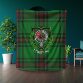 Primrose Scottish Clan Tartan Crest Fleece Deken
